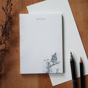 Notepad - Hooded - A6, 50 sheets, To Do list, Shopping list, Shopping list, Notepad, Drawing, Pencil, Nature, Animals