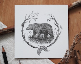 Grizzlybar Zeichnung Etsy