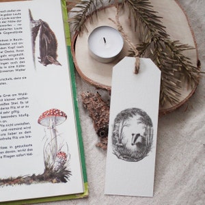 Signet - Blaireau - Crayon, Dessin, Illustration, Animaux, Nature, Livres, Signet, Lecture, Photos de forêt, Vintage, Fleurs