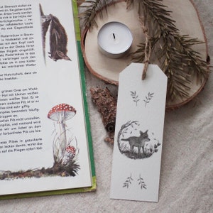Signet - Petit Renard - Crayon, Dessin, Illustration, Animaux, Nature, Livres, Signet, Lecture, Photos de la forêt, Vintage, Fleurs