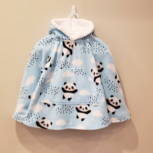 2 日で納品 || パンダ ベア カーシート ポンチョ || ブルー パンダ カーシート コート || ベビー パンダ ポンチョ || フリース ポンチョ || すぐに発送
