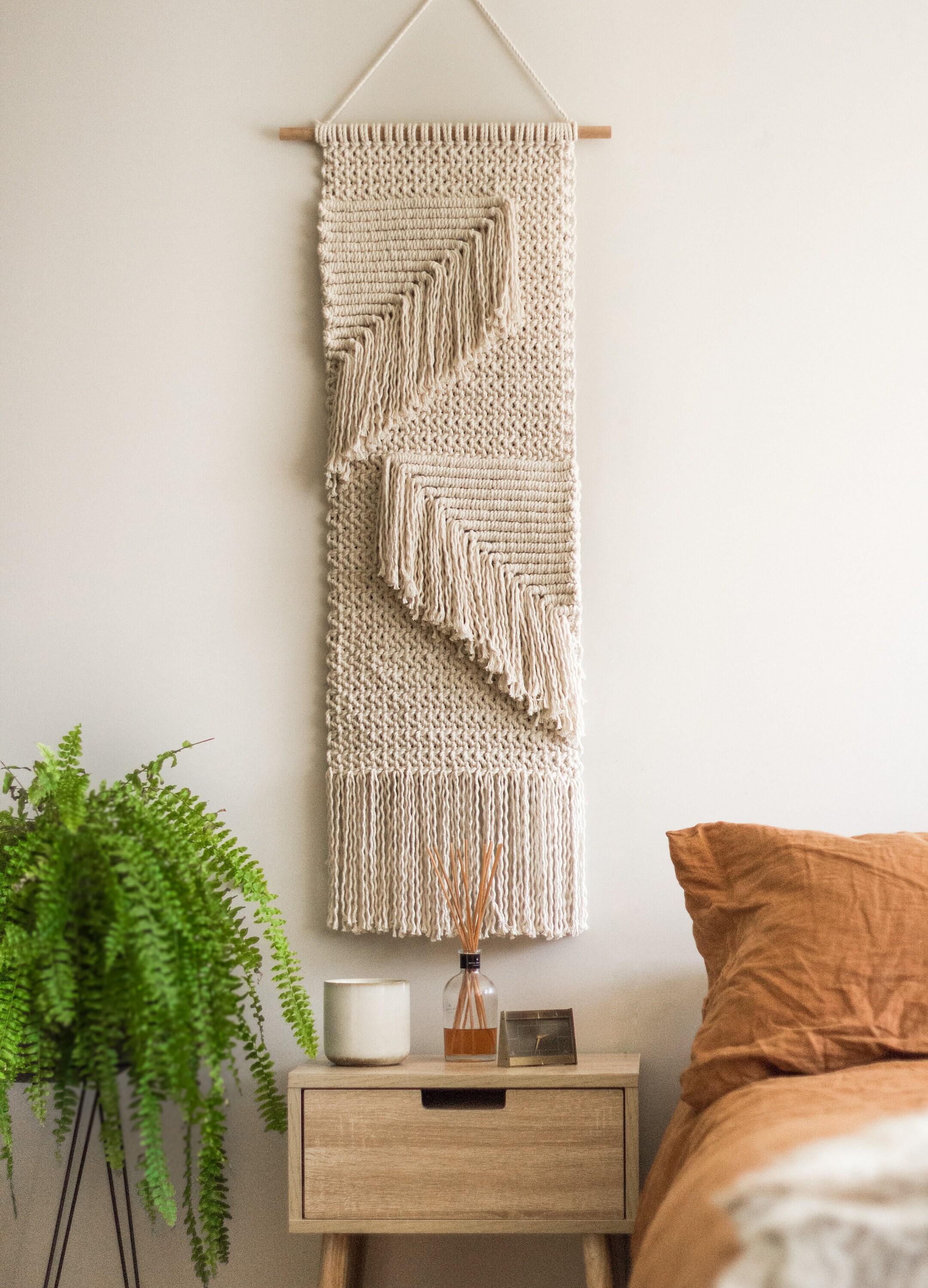 Beautiful Long Modern Macrame Wall Hanging Geometric Etsy
