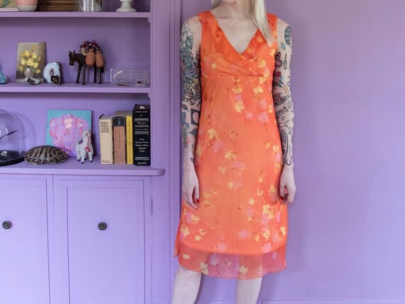 m and s orange dress
