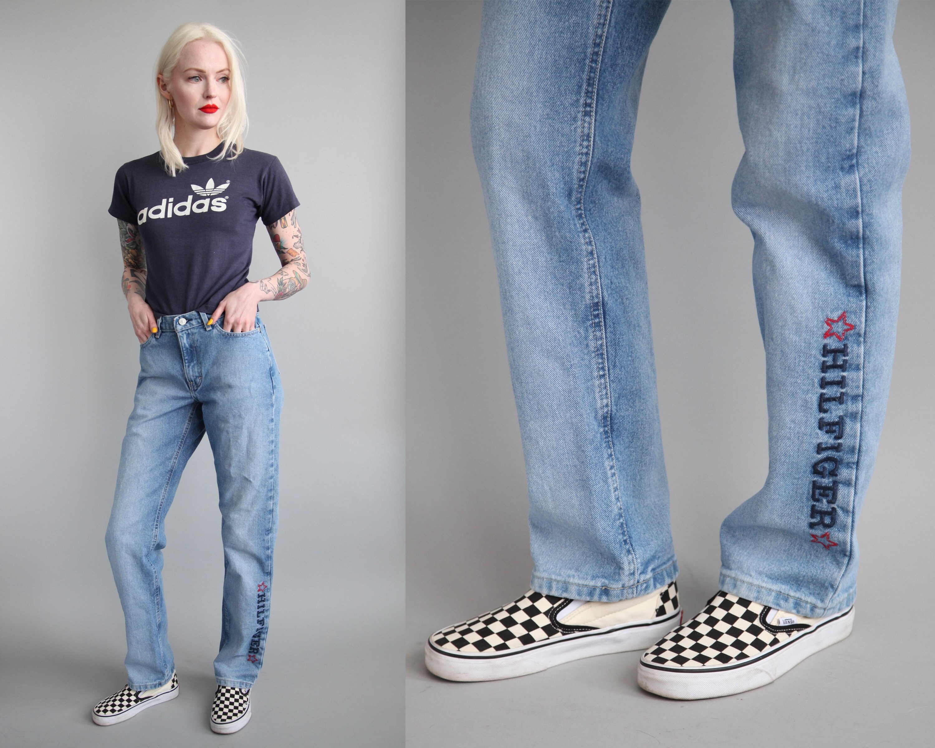 embroidered tommy hilfiger jeans