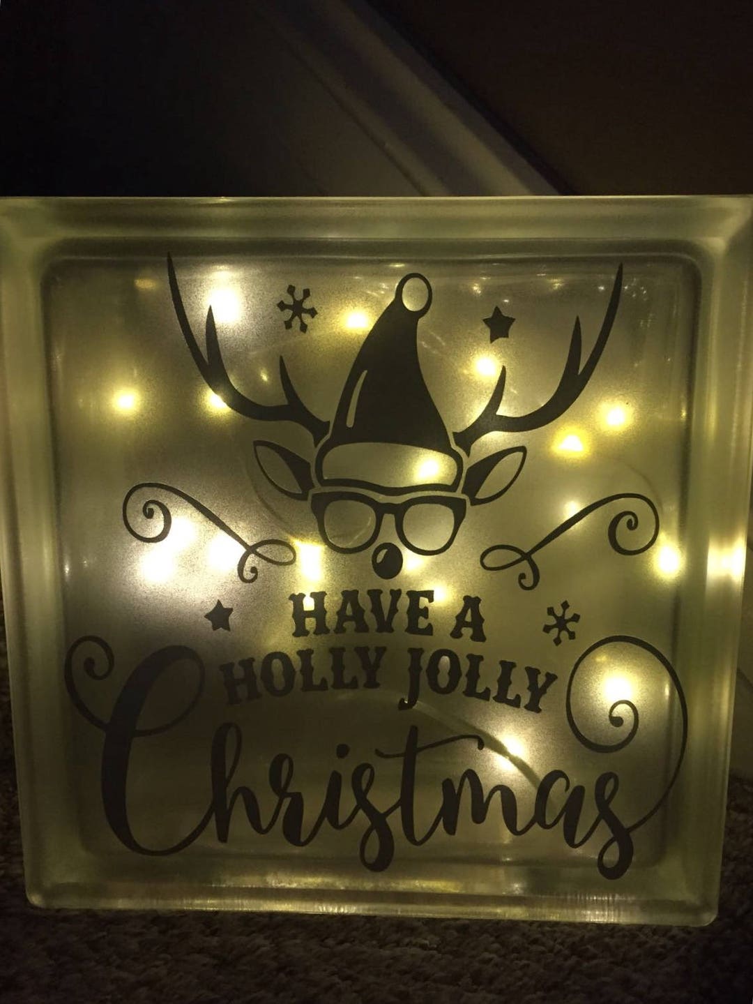 Light up Glass Block Etsy