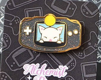 Pin de esmalte negro con purpurina de miniconsola - Regalo para gamers