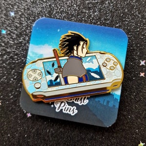 JRPG Soldier Enamel Pin - Gamer Gift - Fantasy Game Handheld Console