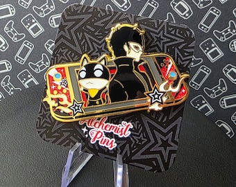 Pin esmaltado de la consola portátil Phantom & Cat - Regalo para jugadores de JRPG