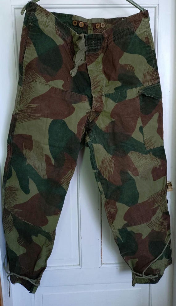 50s 【Belgian Army BrushStroke full-zip】 50s Vintage Belgian Brushstroke Smock - Large – Omega Militaria
