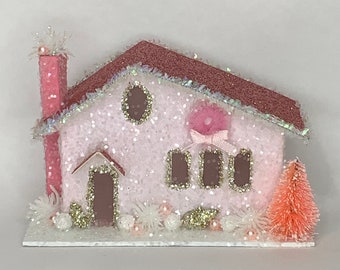 Happy Spring Easter /'Fresh Dawn/' Glitter Putz Church House