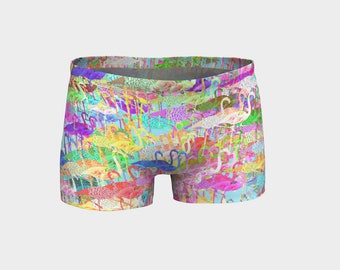 KVMV Cute White Stars Made Quick Dry Beach Shorts