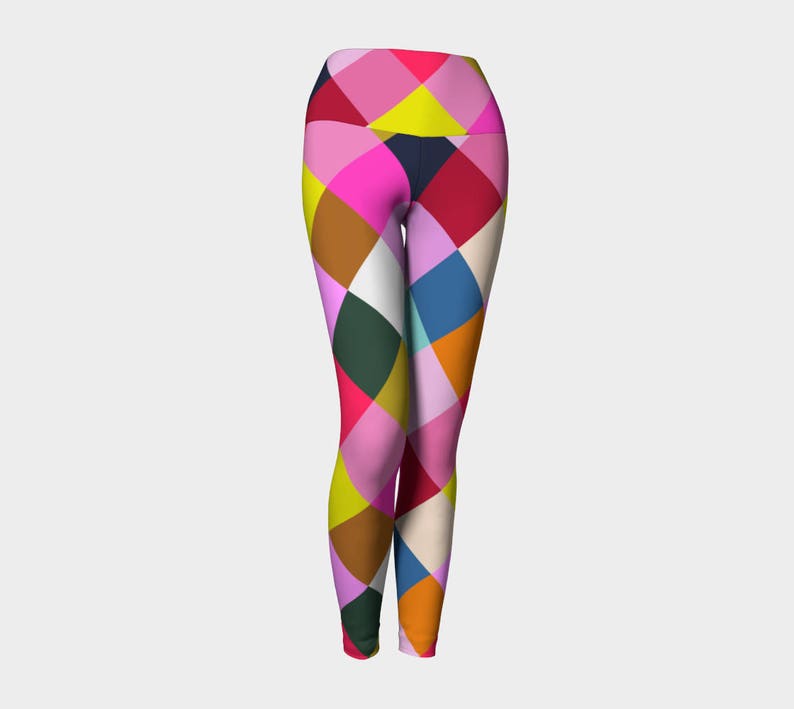 Harlequin Geometric Yoga Leggings Multicolor Leggings Women/'s Leggings Leggings Printed Leggings Yoga Leggings Geometric Yoga Leggings