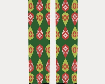 Adult Size Socks Christmas small ornaments green