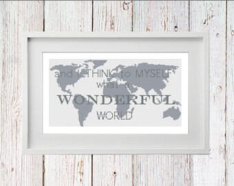 Wonderful World Cross Stitch PDF Digital Instant Download