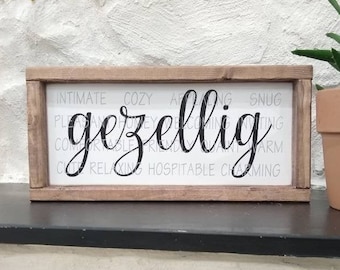 Gezellig sign, Dutch sign, gezellig, Dutch gift, Deutch, kitchen, Wall Decor, home, living, Netherlands, Holland, Dutch Words, Dutch Phrases