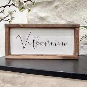 Välkommen Sign Swedish Gift Welcome Home Decor Scandinavian Friend Gift Sweden Travel Denmark Swede Wall Art Stockholm Goteborg Entryway