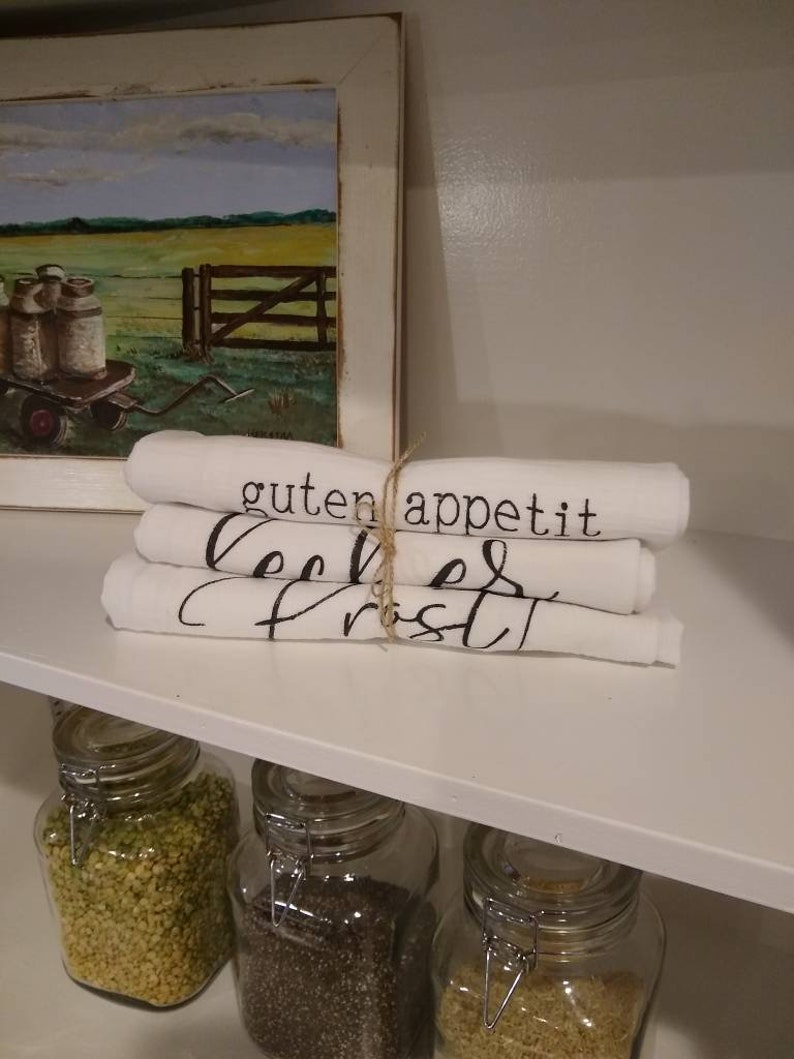 Germany Gift Kitchen Towels German Tea Towels Guten Appetit Etsy