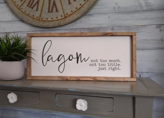Lagom sign swedish definition Painted Sweden Wall Decor | Etsy