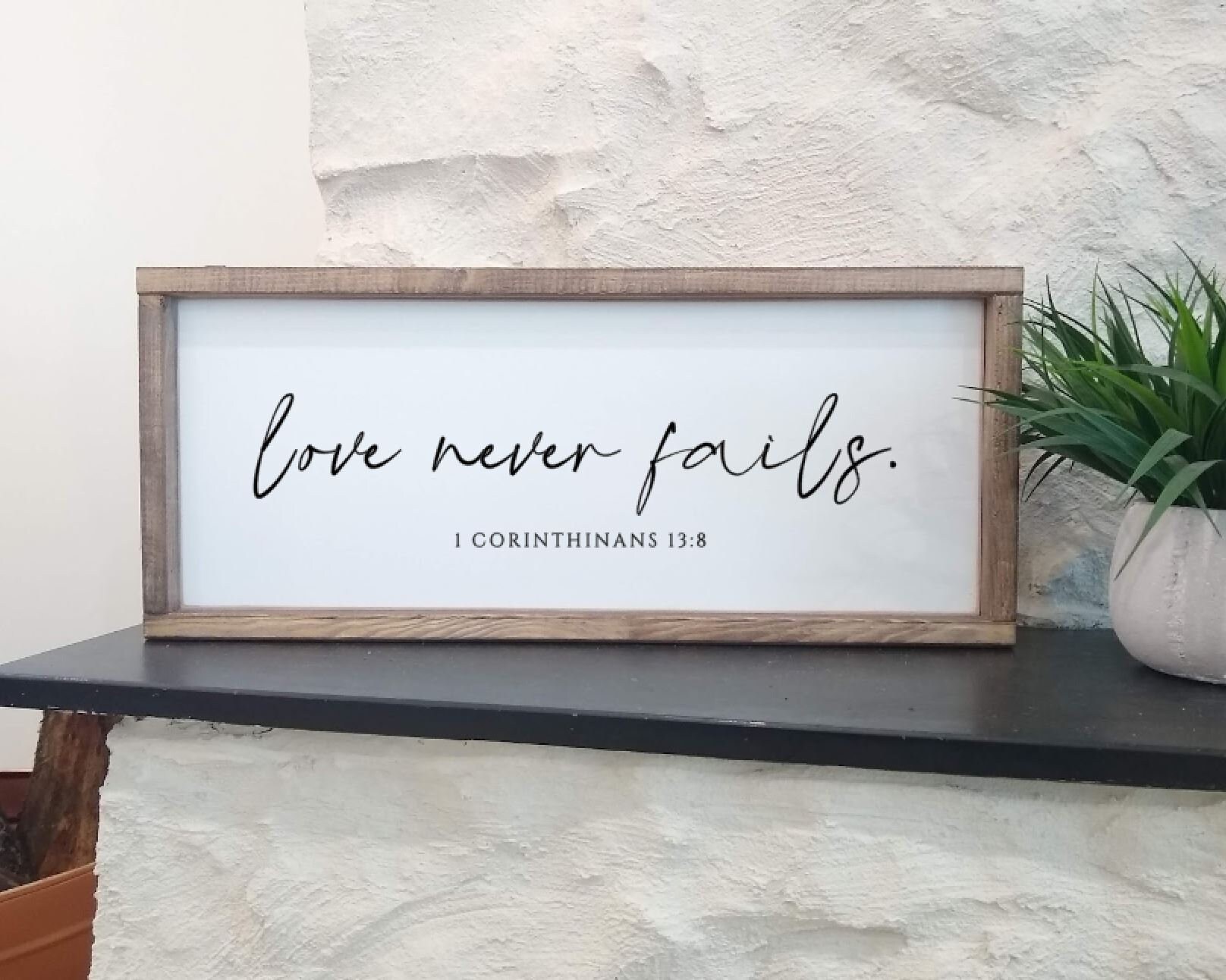 Love Never Fails Sign 1 Corinthians 13 Love is Patient Scripture Bible ...