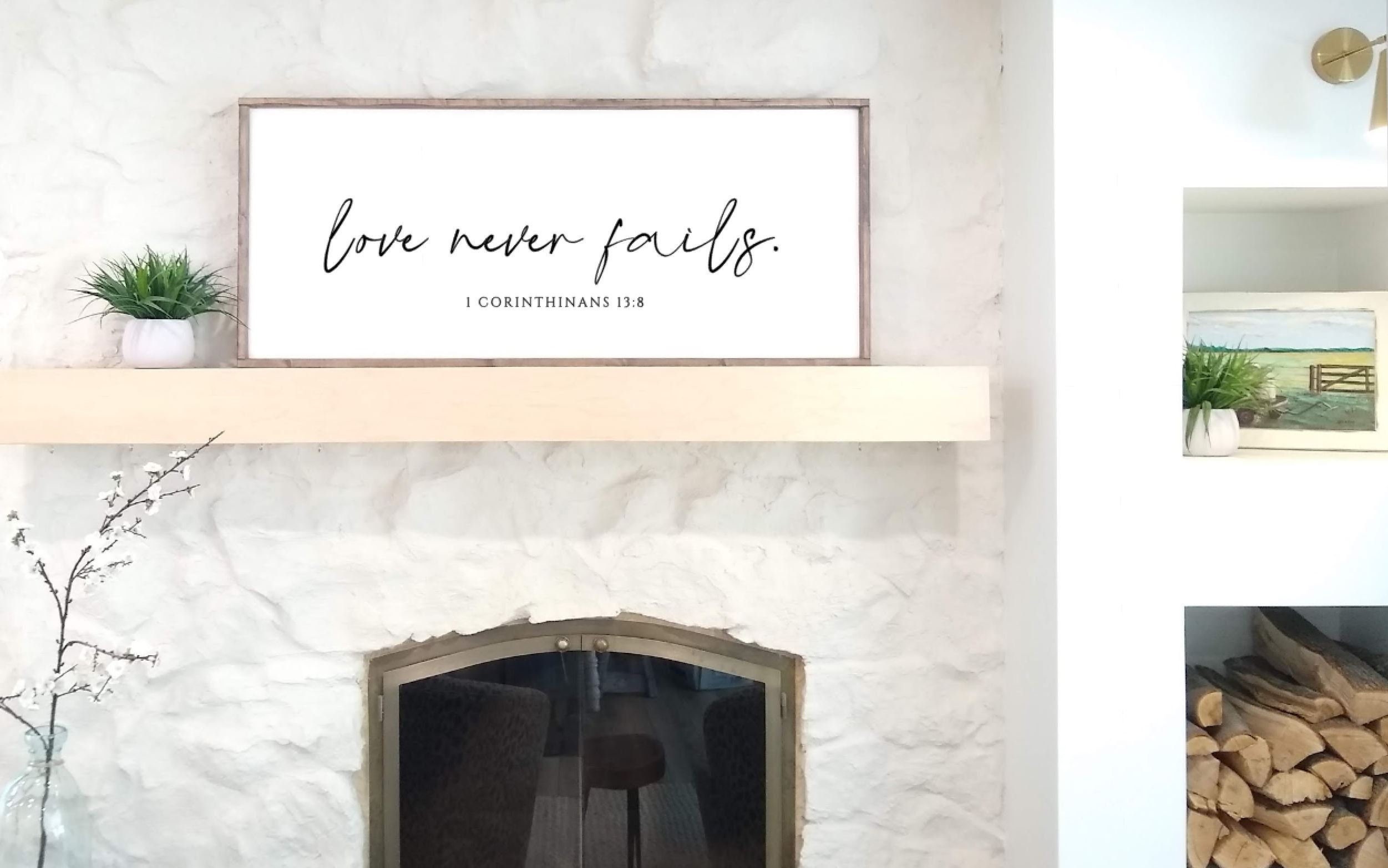 Love Never Fails Sign 1 Corinthians 13 Love is Patient Scripture Bible ...