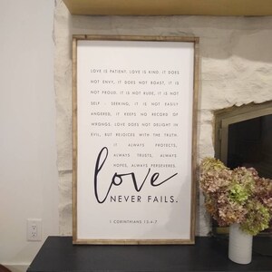 1 Corinthians 13 Sign, Love Never Fails Sign, Love is Patient ...