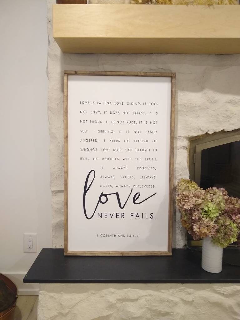 1 Corinthians 13 Sign, Love Never Fails Sign, Love is Patient ...