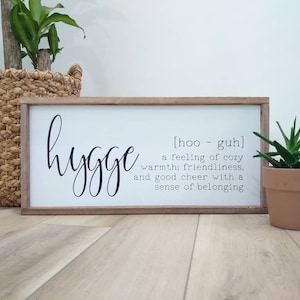 Hygge Schild Wikinger Dekor Geschenk Wandkunst Skandinavisches Dekor Geschenk für Zuhause Dänemark Norwegen Norwegisch Dänisch Schwedisches Zeichen Kopenhagen Hygge Dekor