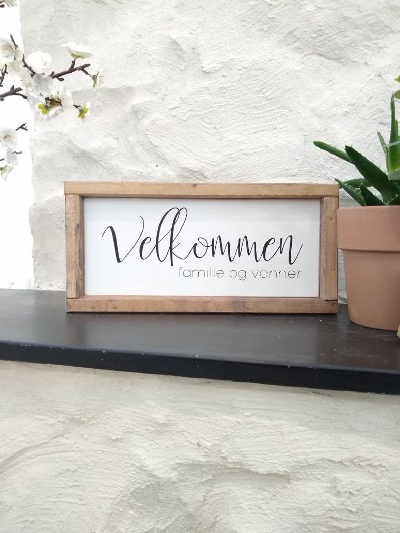 Velcommen Script Velkommen Sign, Norwegian Welcome Sign, Norwegian Gifts, Norway ...