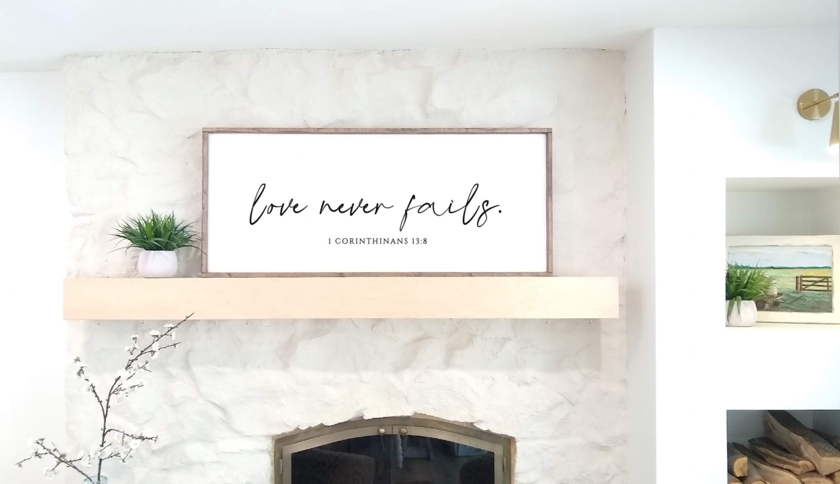 Love Never Fails Sign 1 Corinthians 13 Love is Patient Scripture Bible ...