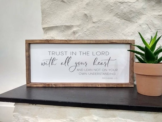 Trust In The Lord With All Your Heart Sign Proverbs 3 5 Bible Etsy Israel