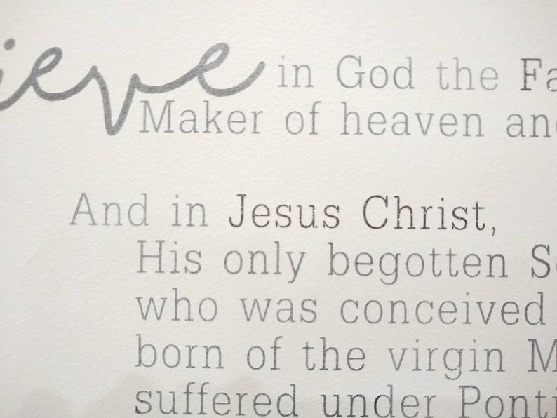 Apostles' Creed Sign Bible Verse sign Church Art Pastor Gift I Believe Faith Sign Christian Art Statement of Faith Christian Doctrine Decor image 5