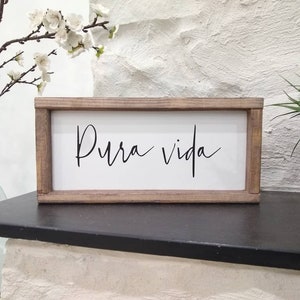 Pura Vida Sign Costa Rican Español Travel Decor Spanish Mexican Spain Spanish Home  Central America Pure Life Ticas Ticos Manuel Antonio CR