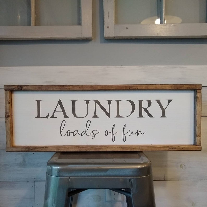 Laundry Room Sign loads of fun laundry wooden wall decor Etsy