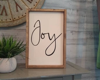 Joy sign, wooden, wall decor, home, wood sign, home decor, vintage, hand painted, entry, farmhouse, I've got the joy, spark joy, fruit of sp