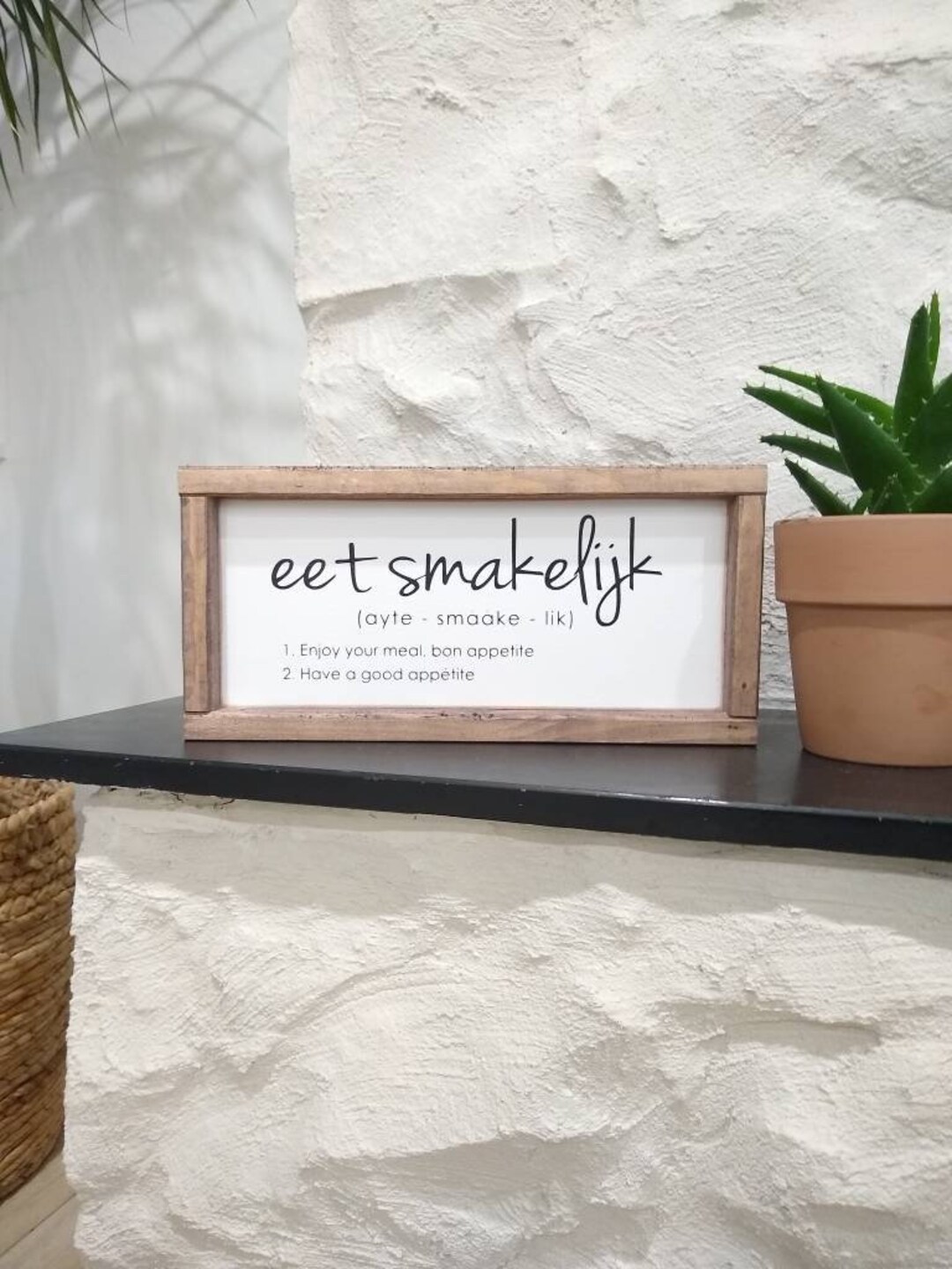 Eet Smakelijk Definition Sign Dutch Gift Gezellig Kitchen Decor