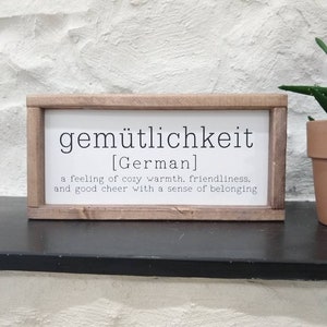 Gemutlichkeit Sign Gemütlichkeit Sign Deutschland German Gift Deutsch Heritage Gift Germany European Art Decor German Dutsch Gemutlich Home