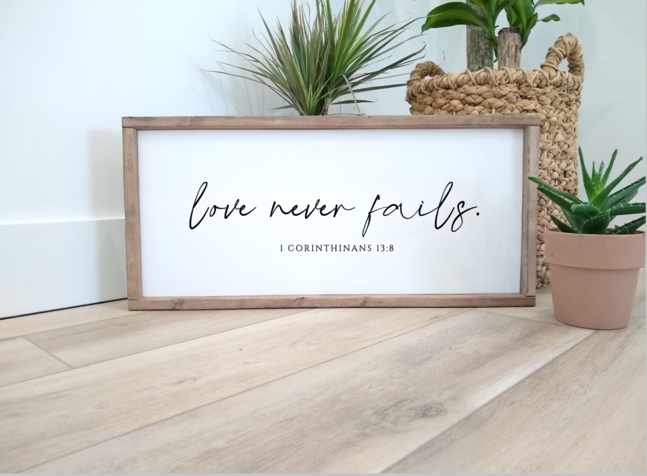 Love Never Fails Sign 1 Corinthians 13 Love is Patient Scripture Bible ...