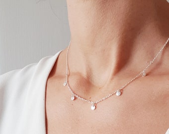 925 collier choker pendant en argent sterling / collier en argent charme délicat / collier en argent superposé / Collier minimaliste minuscule.