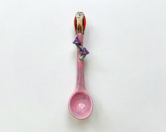 Pre Order! An Owl Pink Spoon. Processing time 4-8 weeks plus shipping