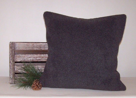 Dark Gray Berber Fleece Pillow Cover 18x18 Etsy
