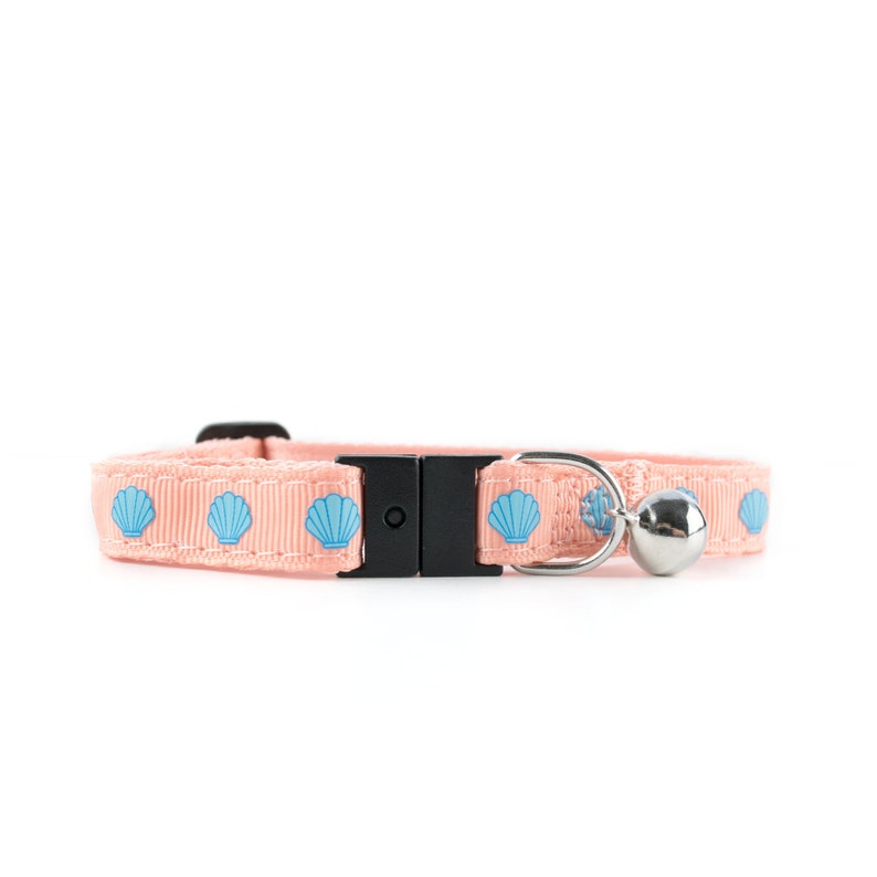 Glam Clam Cat Collar / Fibbia a sgancio rapido / Protettore in tessuto vegano immagine 1