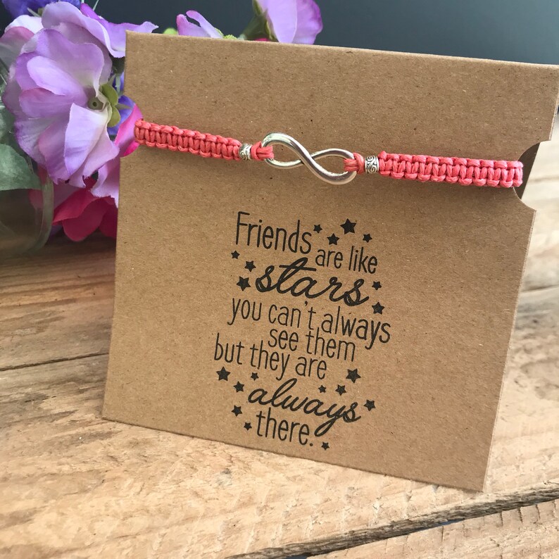Infinity Friendship Bracelet With Friend Quote Card & Envelope Etsy