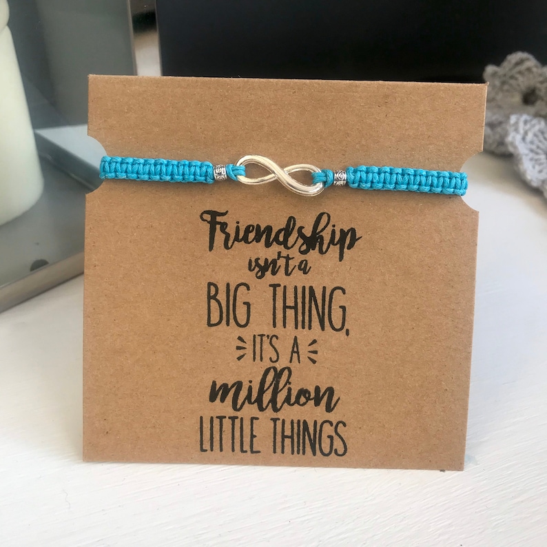 Infinity Friendship Bracelet With Friend Quote Card &amp; Envelope | Etsy
