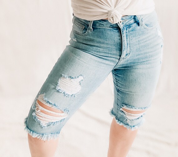 Bermuda Shorts Women's Jeans Denim High 