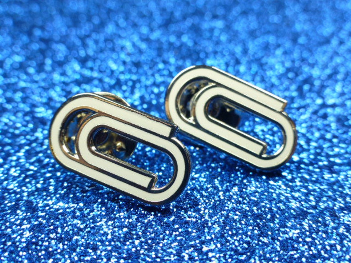 Paper Clip Pin Badge Hard Enamel Pin Badge Office Badge Etsy