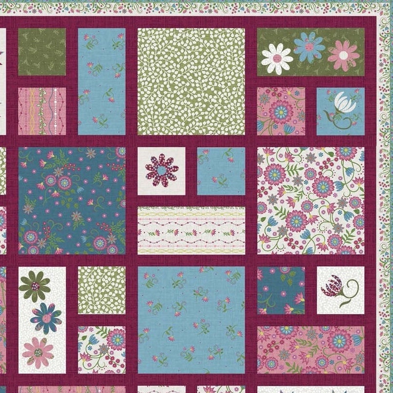 Flower & Vine Quilt Kit Featuring the Flower and Vine Etsy
