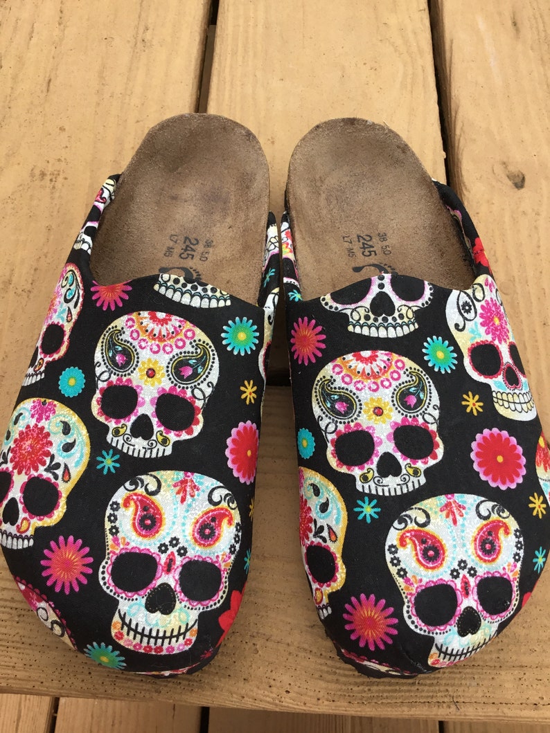 birkenstock skull clogs