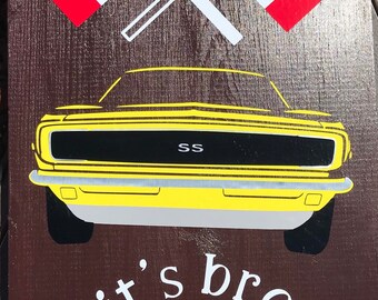 Garage sign for Dad for fathers day! Perfect for that car enthusiast! Can be personalized with your make model car