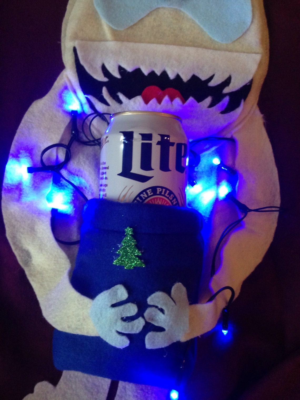 Ugly Christmas Sweater With Lights and Beer Holder Ugly Etsy