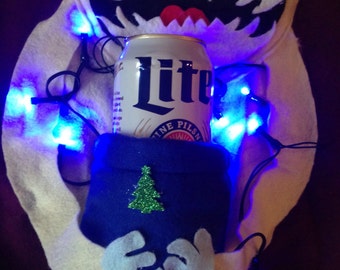 Pull De Noël Moche Avec Lumières Et Porte-bière, Pull De Noël